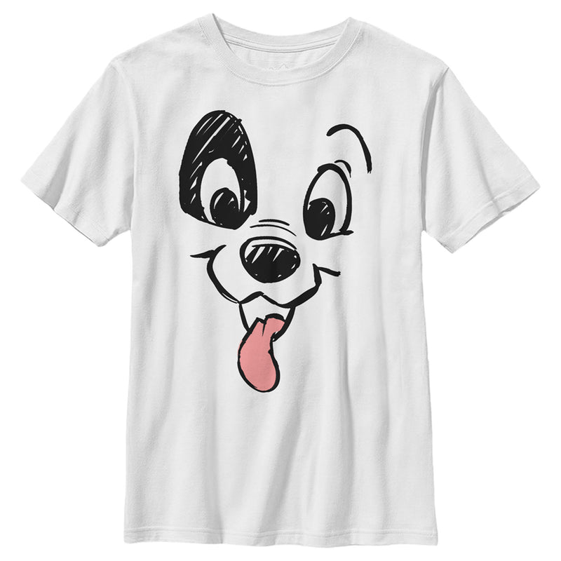 Boy's One Hundred and One Dalmatians Cartoon Sketch Patch Tongue Out T-Shirt