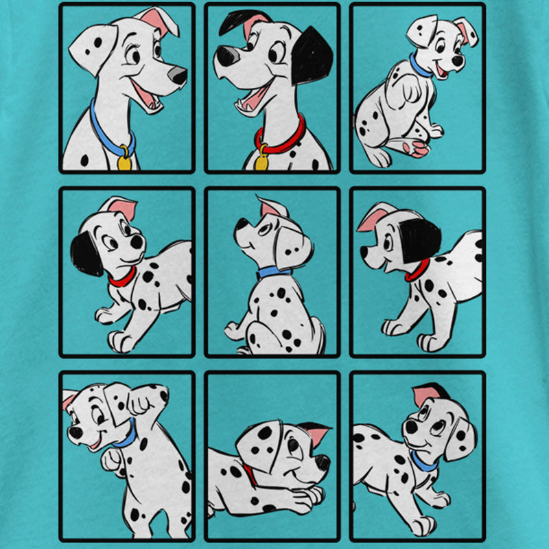 Girl's One Hundred and One Dalmatians Family Grid T-Shirt