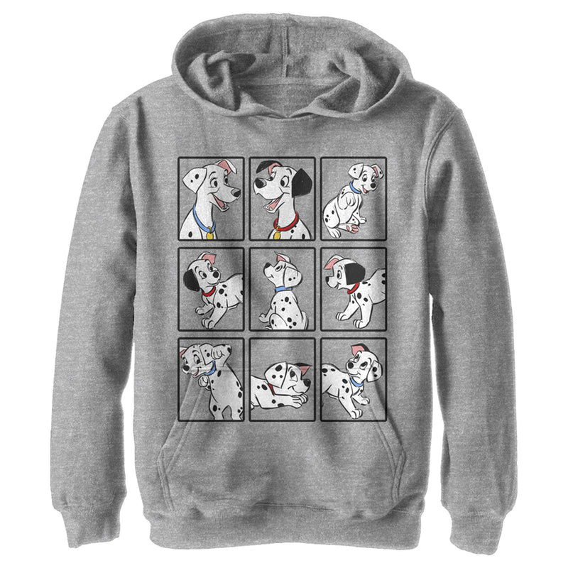 Boy's One Hundred and One Dalmatians Dog Family In Squares Pull Over Hoodie