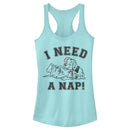 Junior's One Hundred and One Dalmatians I Need a Nap Racerback Tank Top