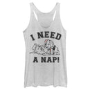 Women's One Hundred and One Dalmatians I Need a Nap Racerback Tank Top