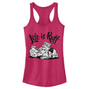 Junior's One Hundred and One Dalmatians Life is Ruff Racerback Tank Top