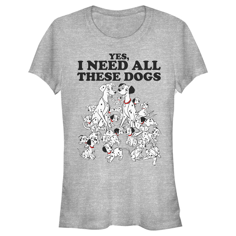 Junior's One Hundred and One Dalmatians Yes, I Need All These Dogs T-Shirt