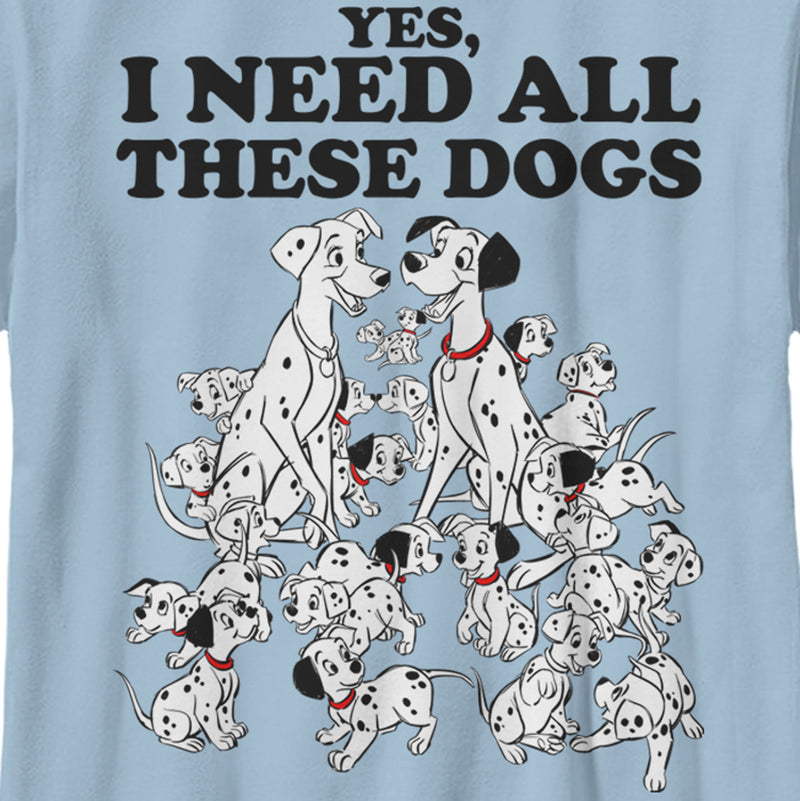 Boy's One Hundred and One Dalmatians Yes, I Need All These Dogs T-Shirt