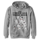 Boy's One Hundred and One Dalmatians Yes, I Need All These Dogs Pull Over Hoodie