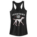 Junior's One Hundred and One Dalmatians Life is Better with 101 Racerback Tank Top