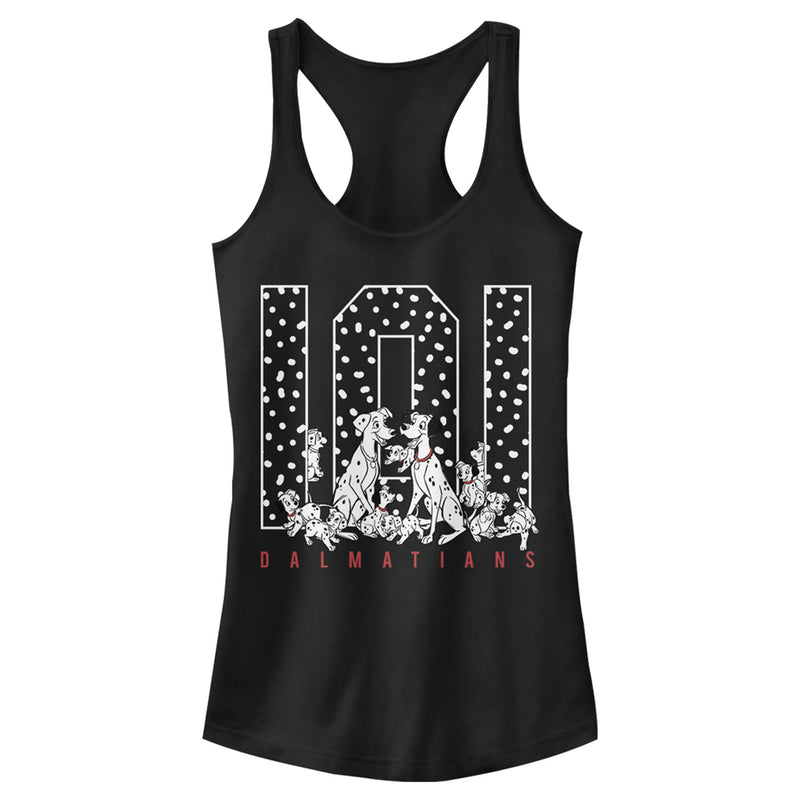 Junior's One Hundred and One Dalmatians The Whole Family Racerback Tank Top