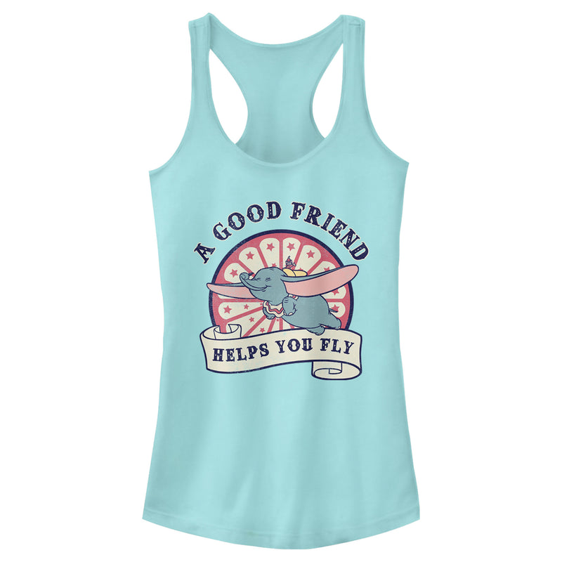 Junior's Dumbo A Good Friend Helps You Fly Racerback Tank Top