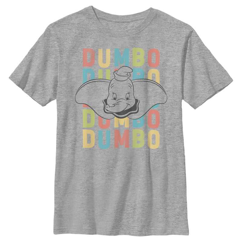 Boy's Dumbo Colorful Name Stack T-Shirt