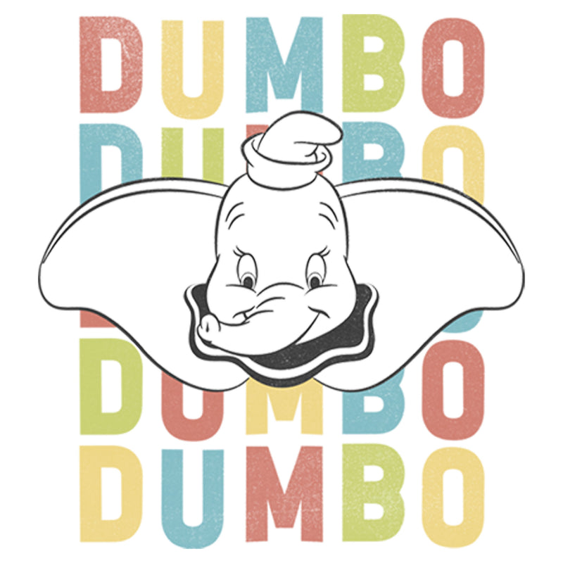 Girl's Dumbo Colorful Name Stack T-Shirt