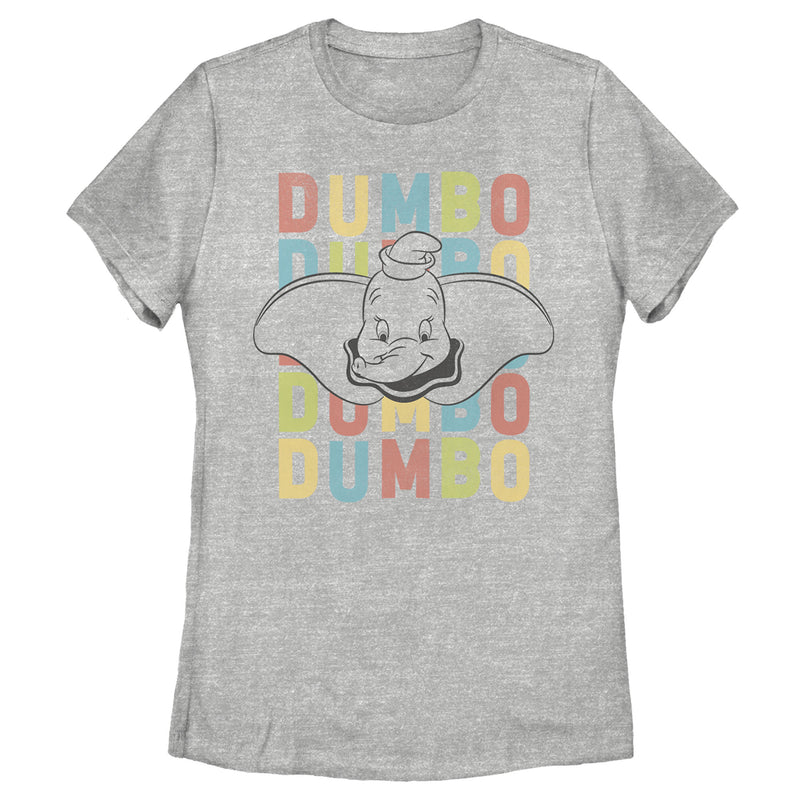 Women's Dumbo Colorful Name Stack T-Shirt