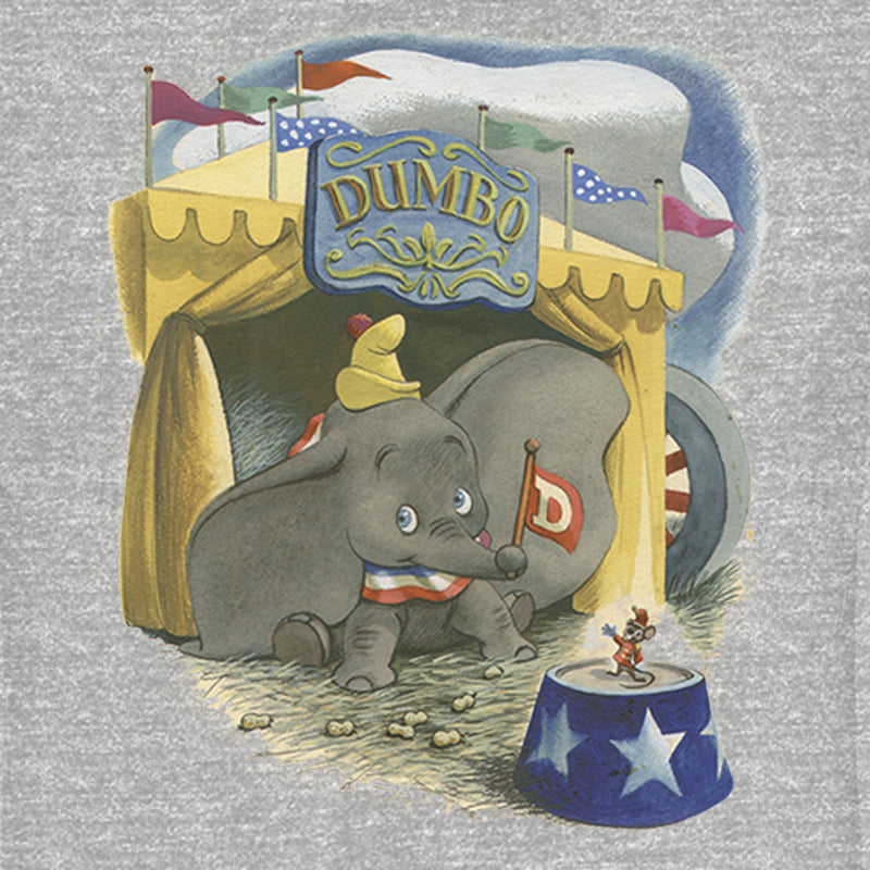 Junior's Dumbo Timothy Circus Tent Retro Portrait T-Shirt