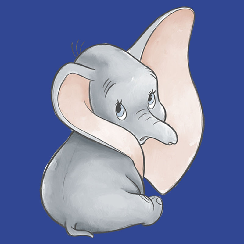 Junior's Dumbo Looking Back Elephant Portrait Pose T-Shirt