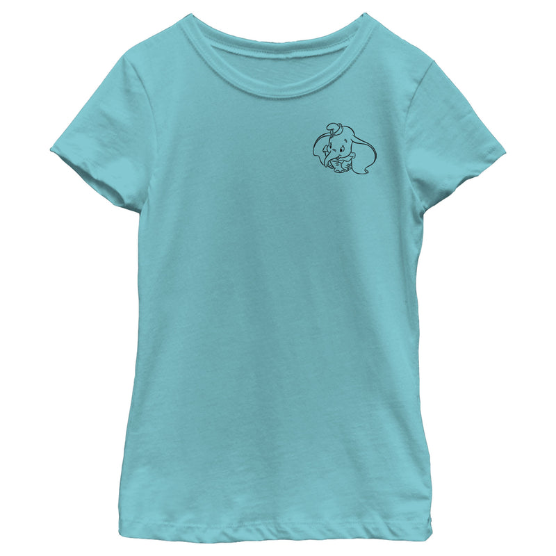 Girl's Dumbo Pocket Outline T-Shirt