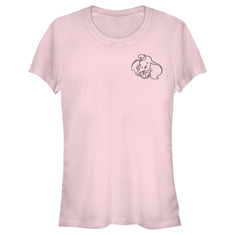 Junior's Dumbo Pocket Outline T-Shirt