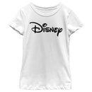 Girl's Disney Black and White Classic Logo T-Shirt