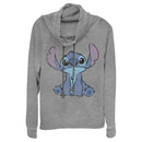 Junior's Lilo & Stitch Watercolor Stitch Cowl Neck Sweatshirt