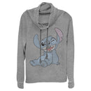 Junior's Lilo & Stitch Halftone Smile Cowl Neck Sweatshirt