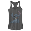 Junior's Lilo & Stitch Halftone Smile Racerback Tank Top
