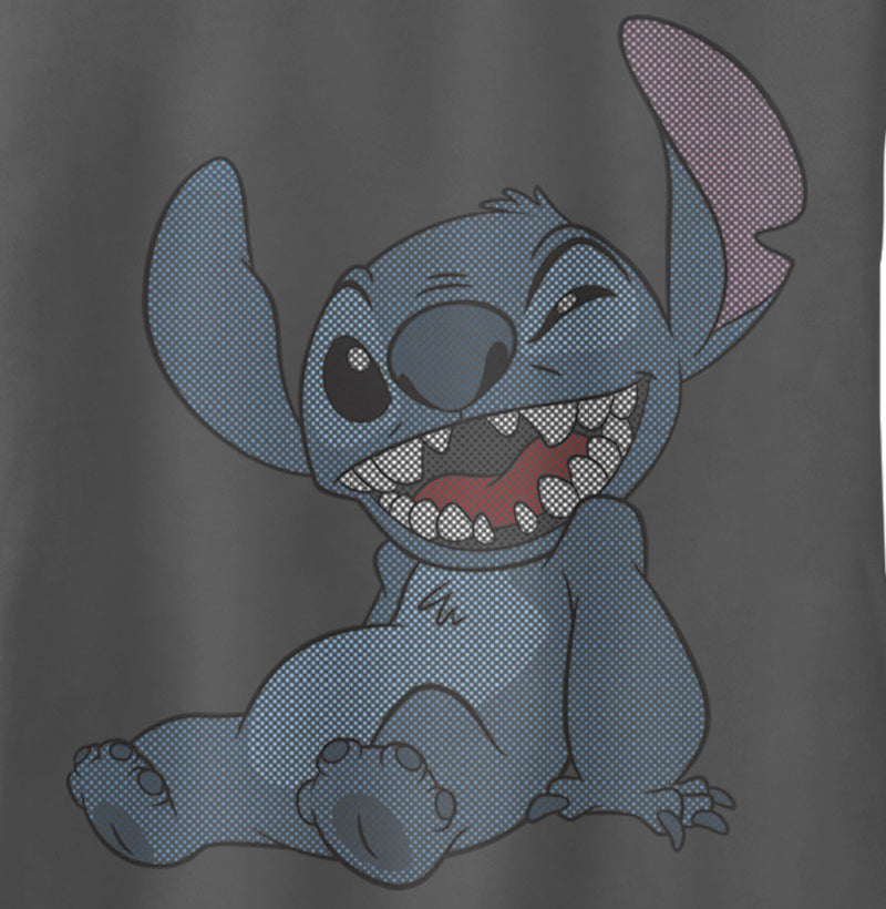 Junior's Lilo & Stitch Halftone Smile Racerback Tank Top