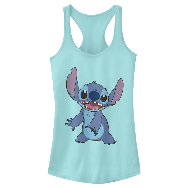 Junior's Lilo & Stitch Happy to See Me Racerback Tank Top