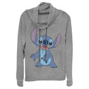 Junior's Lilo & Stitch Happy to See Me Cowl Neck Sweatshirt