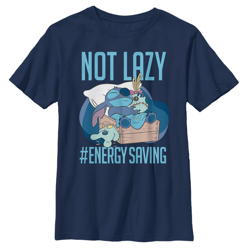 Boy's Lilo & Stitch Not Lazy, Saving Energy T-Shirt