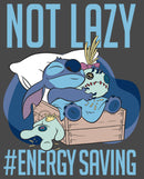 Junior's Lilo & Stitch Not Lazy, Saving Energy Racerback Tank Top