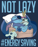 Men's Lilo & Stitch Not Lazy, Saving Energy Long Sleeve Shirt