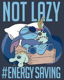 Junior's Lilo & Stitch Not Lazy, Saving Energy Racerback Tank Top