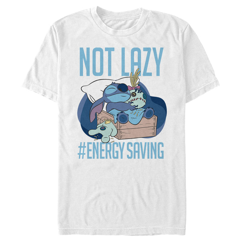 Men's Lilo & Stitch Not Lazy, Saving Energy T-Shirt