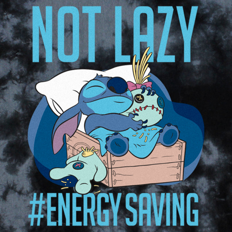 Junior's Lilo & Stitch Not Lazy, Saving Energy T-Shirt