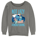 Junior's Lilo & Stitch Not Lazy, Saving Energy Sweatshirt