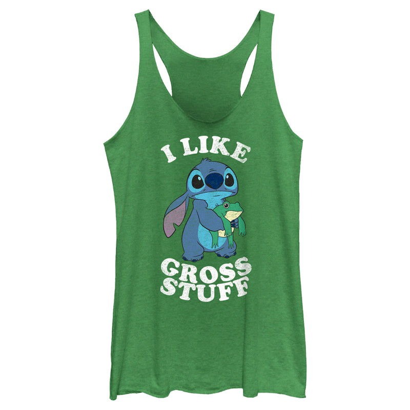 Women's Lilo & Stitch I Like Gross Stuff Stitch Distressed Racerback Tank Top