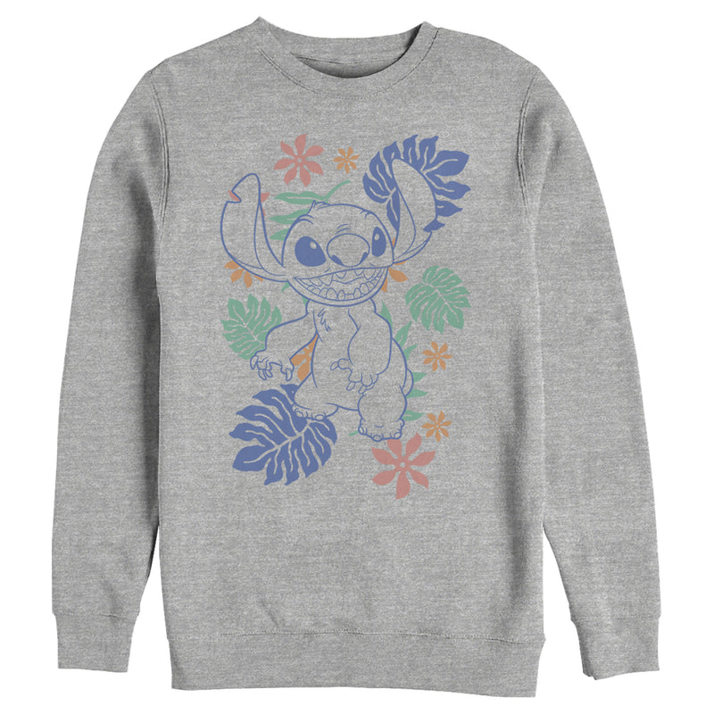 Men's Lilo & Stitch Colorful Tropical Flowers Sweatshirt