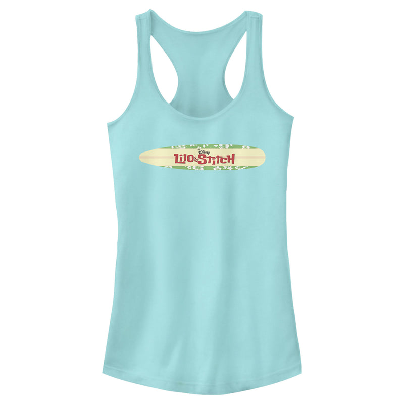 Junior's Lilo & Stitch Classic Surfboard Logo Racerback Tank Top