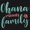 Girl's Lilo & Stitch Blue and Red Ohana means Family T-Shirt