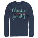 Men's Lilo & Stitch Blue and Red Ohana means Family Long Sleeve Shirt