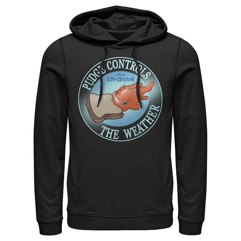 Men's Lilo & Stitch Pudge Controls the Weather Pull Over Hoodie