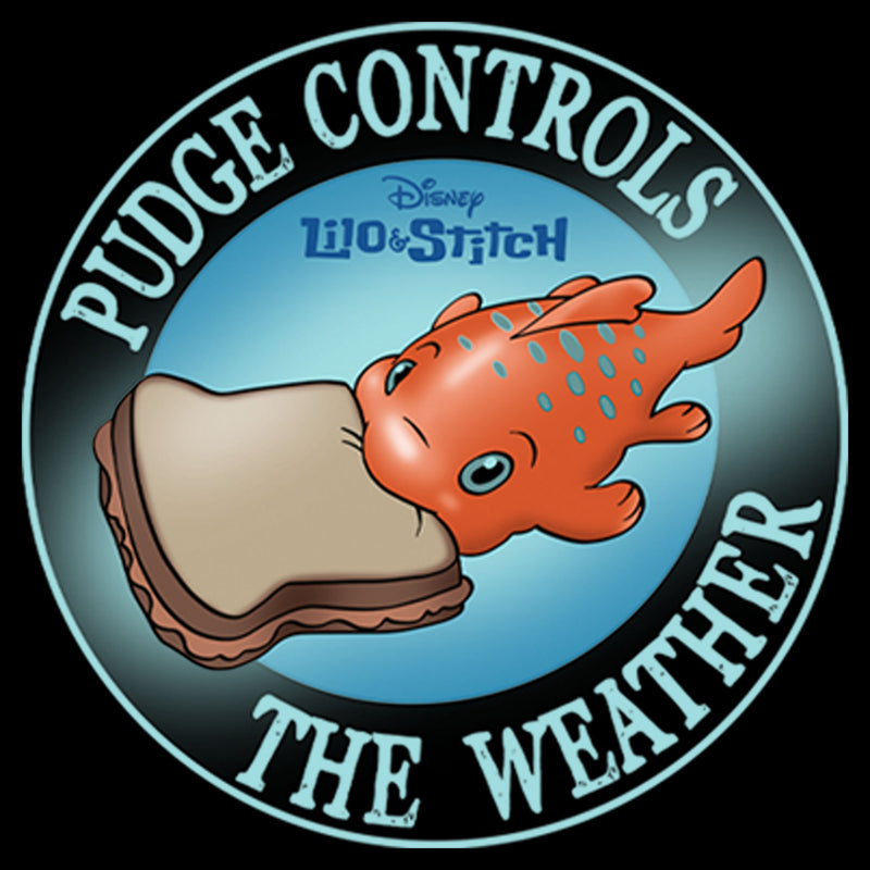 Junior's Lilo & Stitch Pudge Controls the Weather T-Shirt