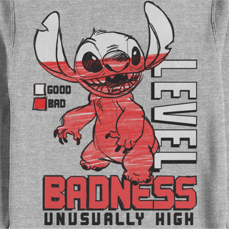 Men's Lilo & Stitch Badness Level Unusually High Sweatshirt