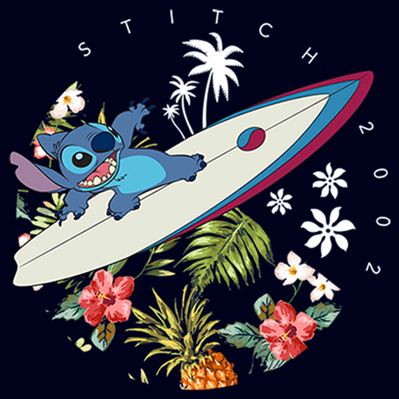 Men's Lilo & Stitch Surfing Tropical Jungle Waves 2002 T-Shirt