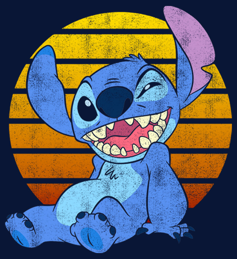 Boy's Lilo & Stitch Experiment 626 Retro Sunset Smile T-Shirt