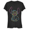 Junior's Lilo & Stitch Bright Neon Outline T-Shirt