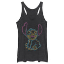 Women's Lilo & Stitch Bright Neon Outline Racerback Tank Top