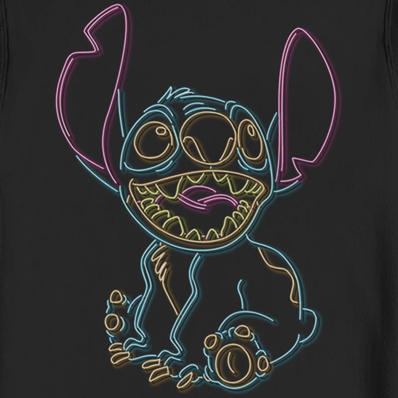 Men's Lilo & Stitch Bright Neon Outline Sweatshirt