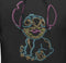 Men's Lilo & Stitch Bright Neon Outline Pull Over Hoodie