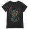 Girl's Lilo & Stitch Bright Neon Outline T-Shirt