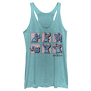 Women's Lilo & Stitch Poses in Pink Panels Racerback Tank Top