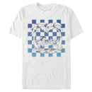 Men's Lilo & Stitch Blue Checkered Palm Trees T-Shirt